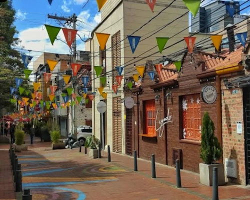 Usaquén Park green areas and walking paths in the Usaquén district of Bogotá.