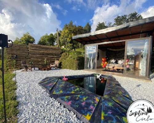 Septimo Cielo tiny homes with modern design and hillside views near Guatapé, Antioquia.